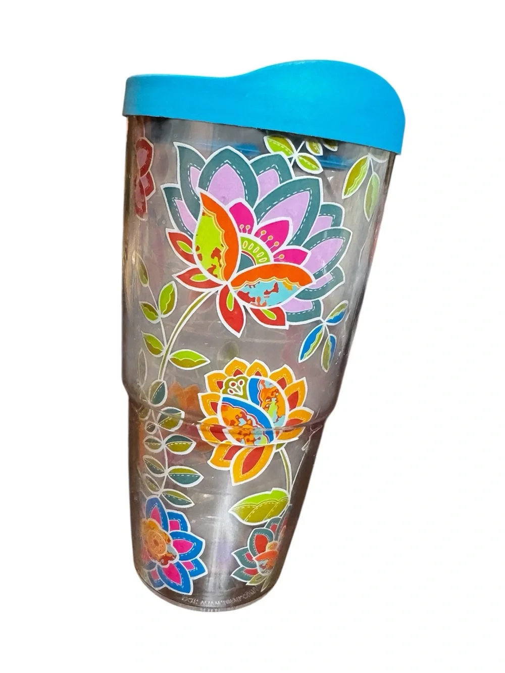 Tervis Tumbler 24 oz Boho Retro Flower Insulated Travel Cup Slide Close Snap Lid